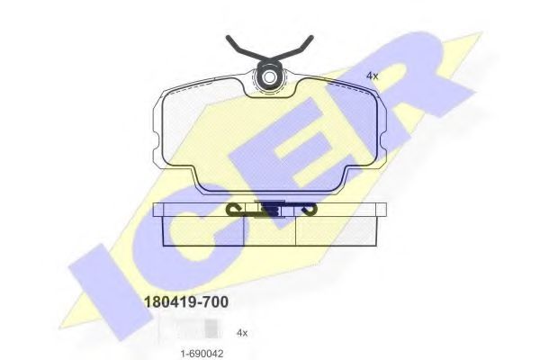 180419-700 ICER Brake Pad Set, disc brake