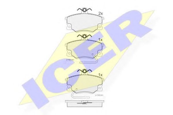 180439 ICER Тормозная система Комплект тормозных колодок, дисковый тормоз