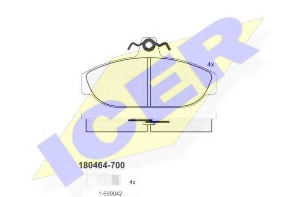 180464-700 ICER Brake Pad Set, disc brake