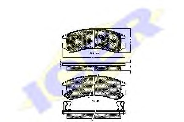 180647 ICER Brake System Brake Pad Set, disc brake