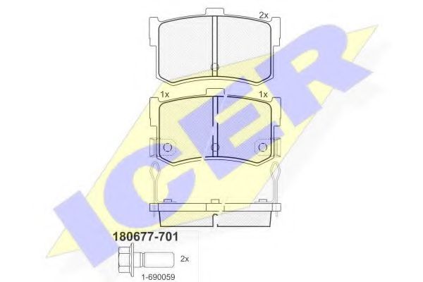 180677-701 ICER Brake System Brake Pad Set, disc brake
