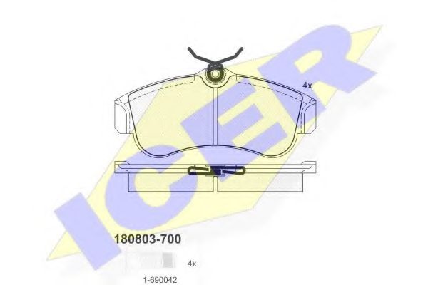 180803-700 ICER Brake Pad Set, disc brake