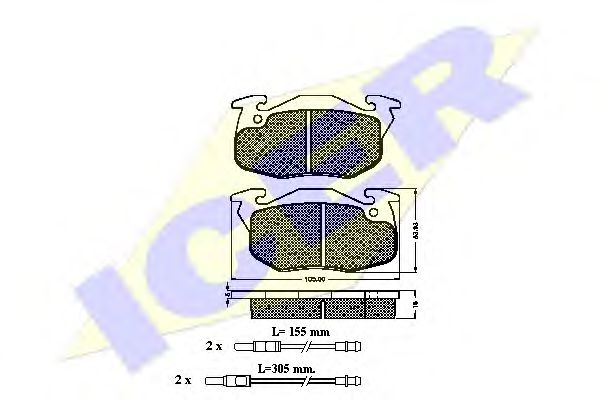 180867 ICER Brake Pad Set, disc brake
