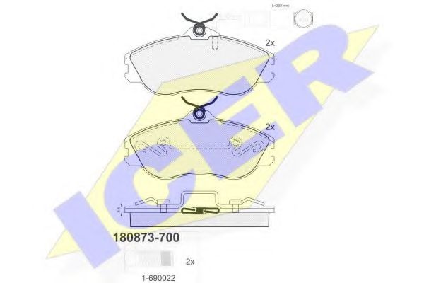 180873-700 ICER Brake Pad Set, disc brake