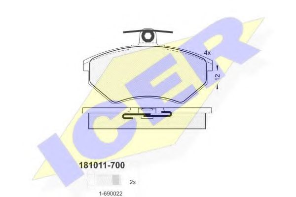 181011-700 ICER Brake Pad Set, disc brake