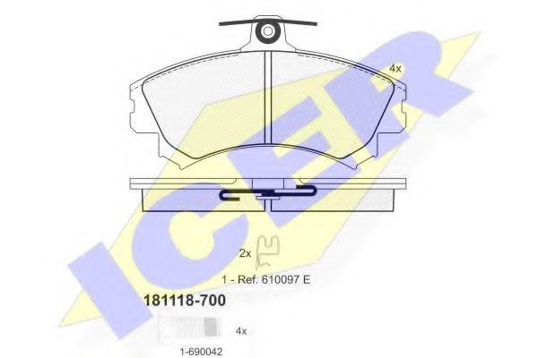 181118-700 ICER Brake System Brake Pad Set, disc brake