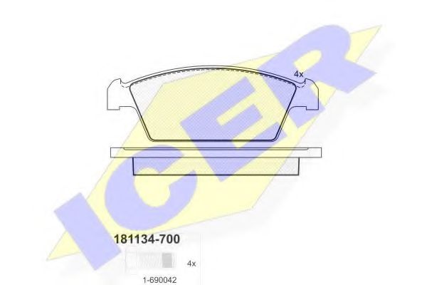 181134-700 ICER Brake Pad Set, disc brake