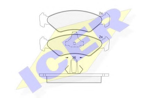 181143 ICER Тормозная система Комплект тормозных колодок, дисковый тормоз