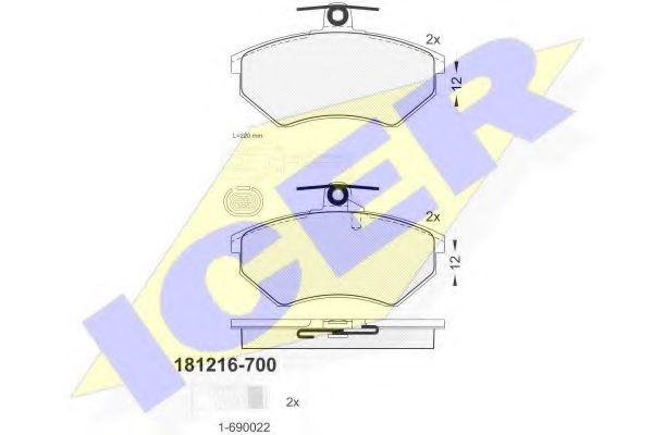 181216-700 ICER Brake Pad Set, disc brake