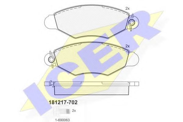 181217-702 ICER Brake Pad Set, disc brake