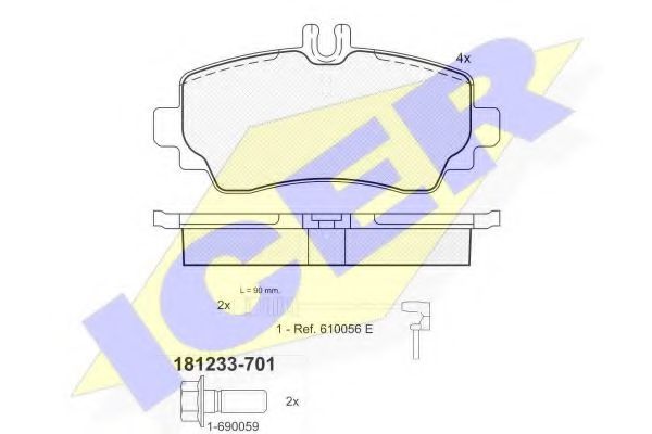 181233-701 ICER Brake System Brake Pad Set, disc brake