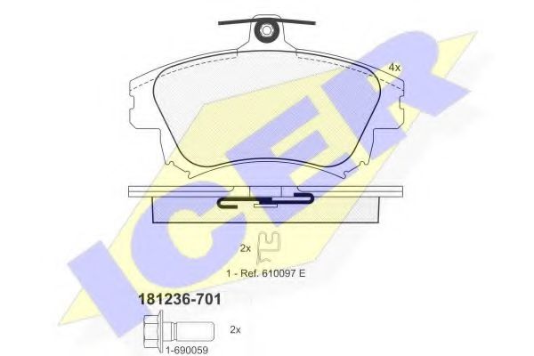 181236-701 ICER Brake Pad Set, disc brake