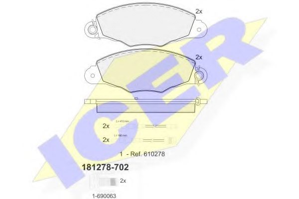 181278-702 ICER Brake Pad Set, disc brake