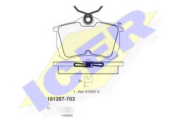 181287-703 ICER Brake Pad Set, disc brake