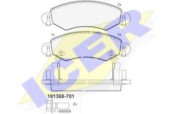 181368-701 ICER Brake System Brake Pad Set, disc brake