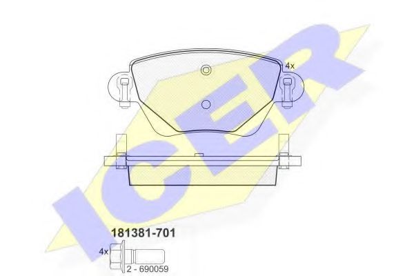 181381-701 ICER Brake Pad Set, disc brake