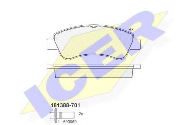 181388-701 ICER Brake System Brake Pad Set, disc brake