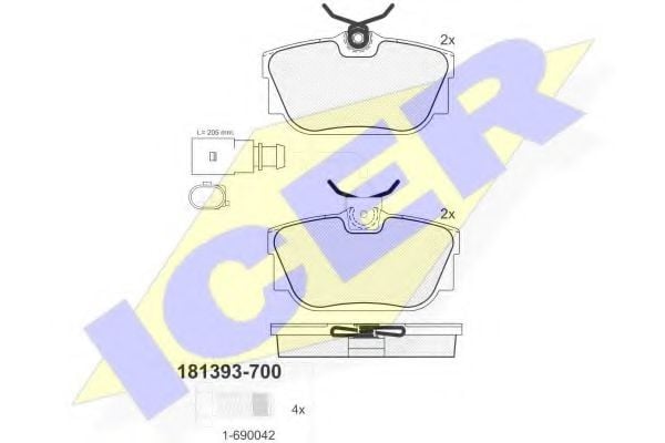 181393-700 ICER Brake Pad Set, disc brake