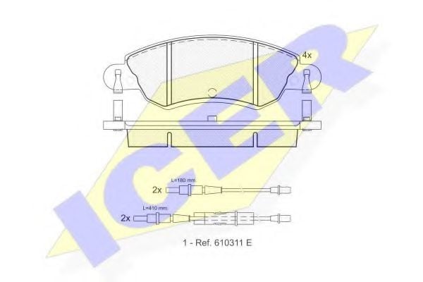 181420 ICER Brake System Brake Pad Set, disc brake