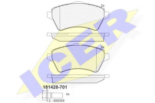 181428-701 ICER Brake System Brake Pad Set, disc brake