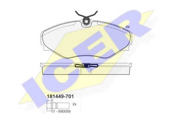 181449-701 ICER Brake Pad Set, disc brake