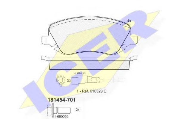 181454-701 ICER Brake System Brake Pad Set, disc brake