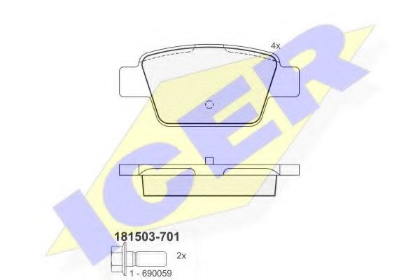 181503-701 ICER Brake Pad Set, disc brake