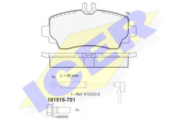 181516-701 ICER Brake System Brake Pad Set, disc brake
