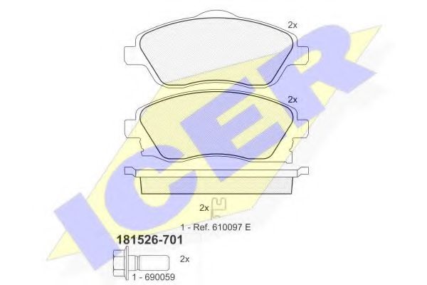181526-701 ICER Brake Pad Set, disc brake
