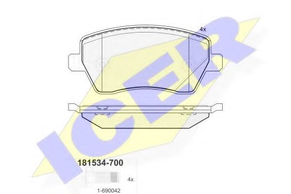 181534-700 ICER Brake Pad Set, disc brake