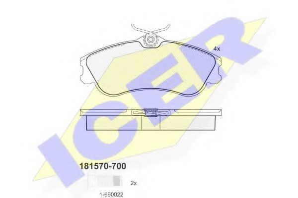 181570-700 ICER Brake Pad Set, disc brake