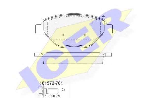 181572-701 ICER Brake Pad Set, disc brake