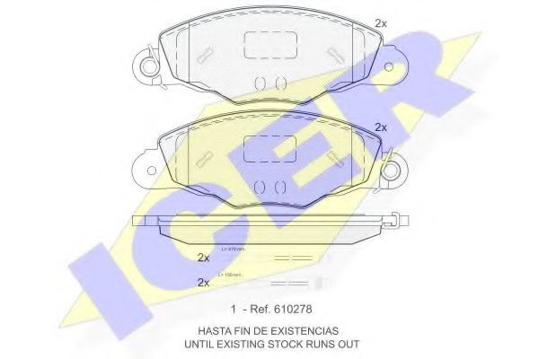 181588 ICER Brake System Brake Pad Set, disc brake