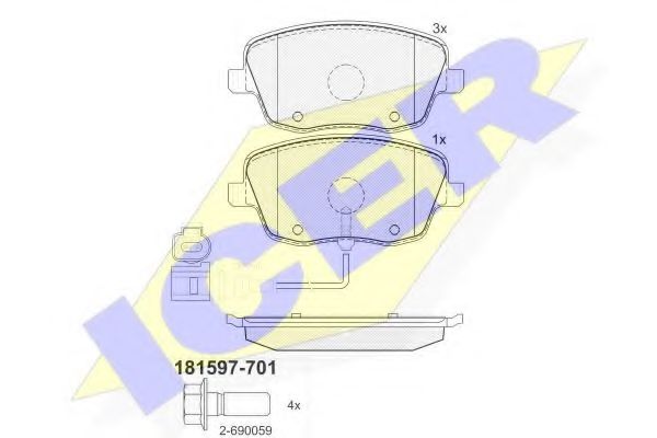 181597-701 ICER Brake Pad Set, disc brake