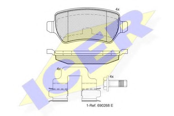 181622-204 ICER Brake Pad Set, disc brake