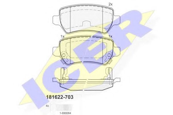181622-703 ICER Brake System Brake Pad Set, disc brake