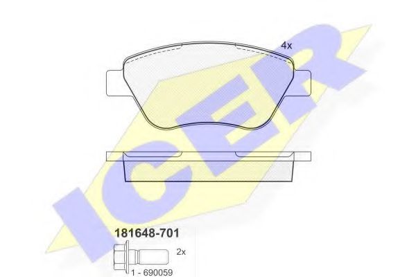 181648-701 ICER Brake Pad Set, disc brake
