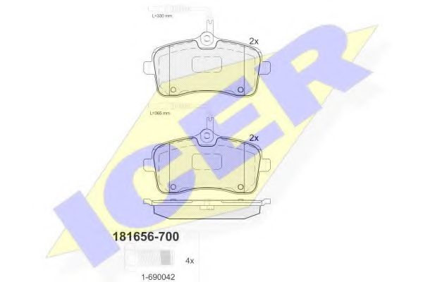 181656-700 ICER Brake Pad Set, disc brake