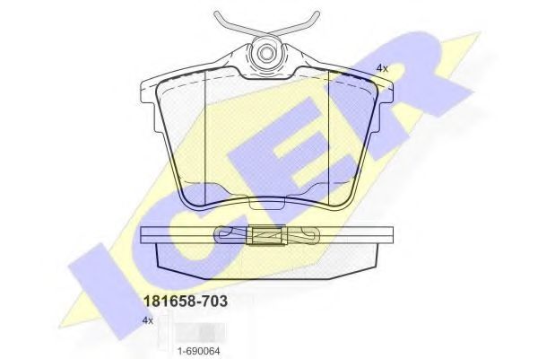 181658-703 ICER Brake Pad Set, disc brake