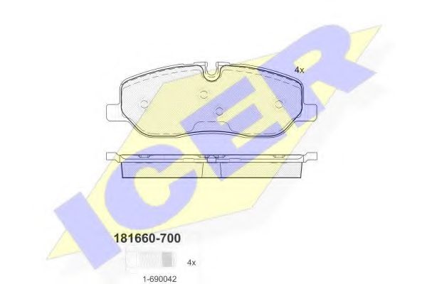 181660-700 ICER Brake Pad Set, disc brake