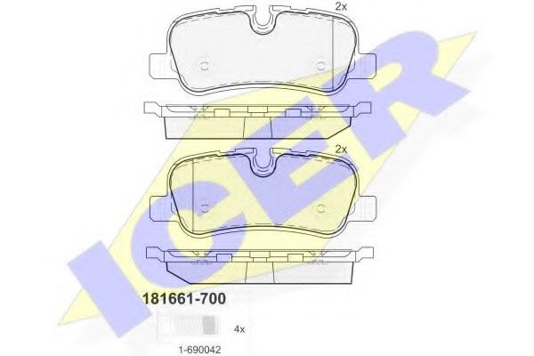 181661-700 ICER Brake Pad Set, disc brake
