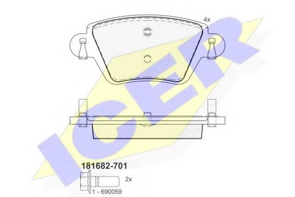 181682-701 ICER Brake Pad Set, disc brake