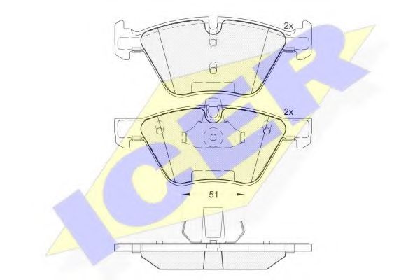 181683 ICER Brake Pad Set, disc brake