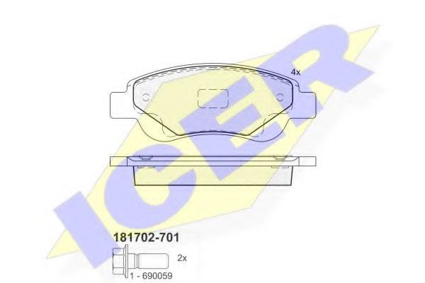 181702-701 ICER Brake System Brake Pad Set, disc brake