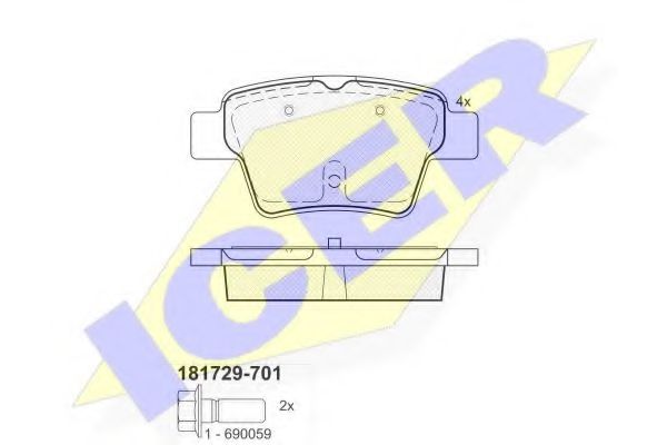 181729-701 ICER Brake System Brake Pad Set, disc brake