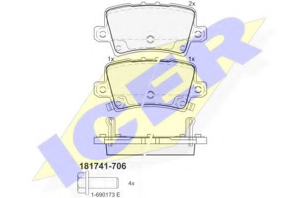 181741 ICER Brake System Brake Pad Set, disc brake