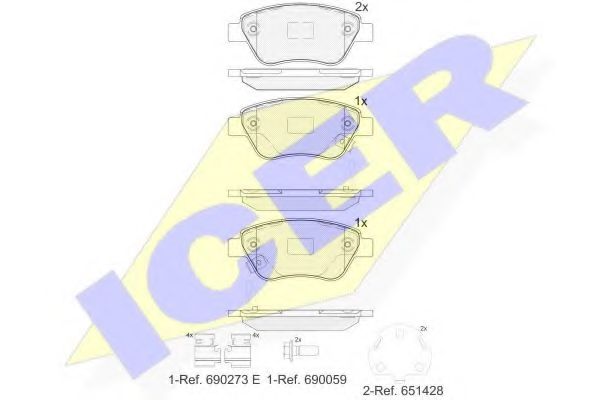 181810-203 ICER Brake System Brake Pad Set, disc brake
