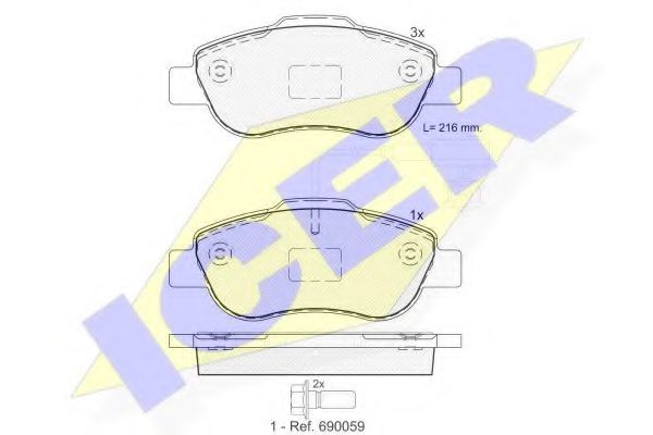 181843 ICER Brake System Brake Pad Set, disc brake