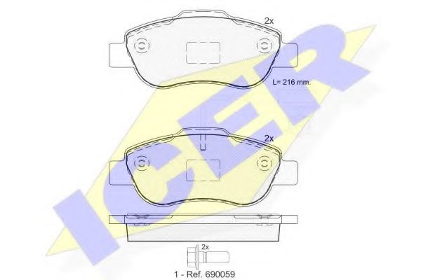 181843-203 ICER Brake Pad Set, disc brake