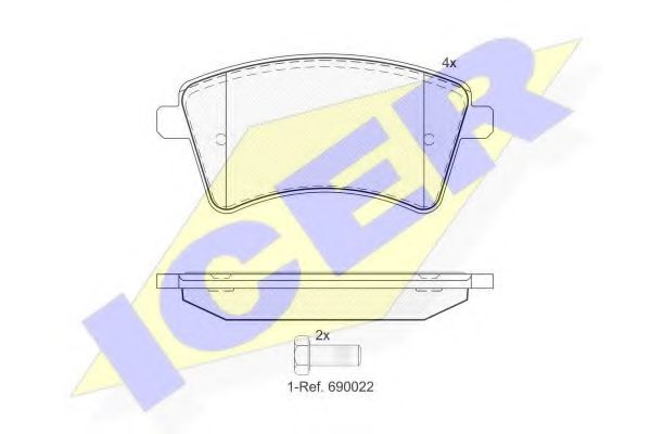 181854-200 ICER Brake Pad Set, disc brake